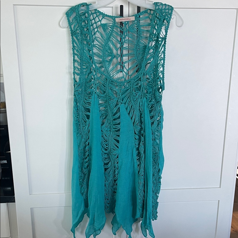 Paradise Teal Knit Swim Cover-Up